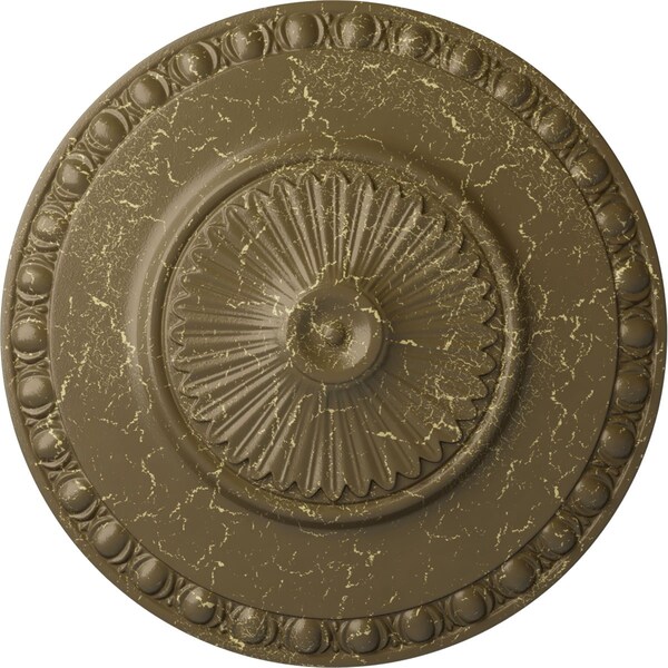 Ekena Millwork Lyon Ceiling Medallion (Fits Canopies up to 3 5/8"), 23 1/2"OD x 3 1/4"P, Mississippi Mud Crackle CM23LYMMC - main